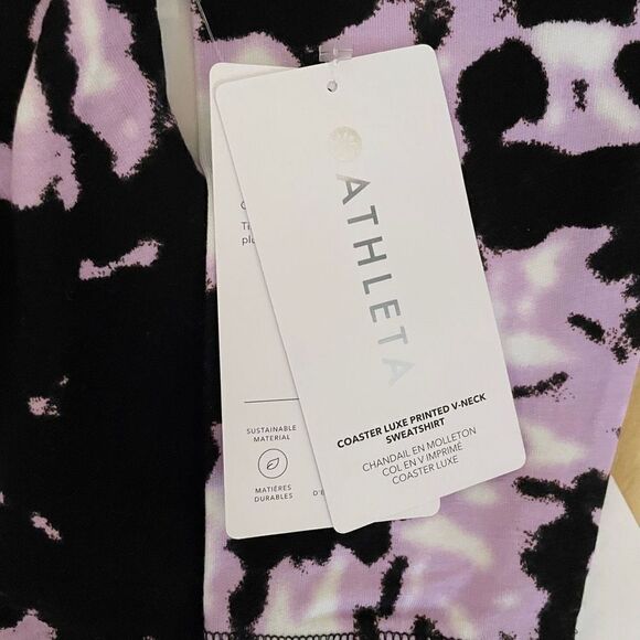 Athleta Coaster V Neck Pullover Sweatshirt Willow Elfin Purple Size Medium - Picture 3 of 5